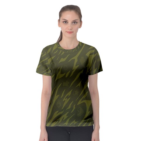 Linux Logo Camo Green Women s Sport Mesh Tee by bullshitdesign