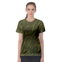 Linux Logo Camo Green Women s Sport Mesh Tee