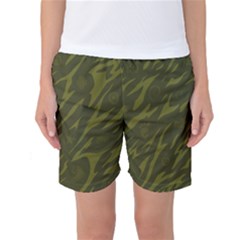 Linux Logo Camo Green Women s Basketball Shorts by bullshitdesign