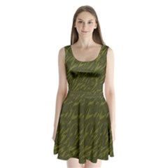 Linux Logo Camo Green Split Back Mini Dress  by bullshitdesign