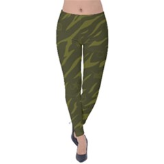 Linux Logo Camo Green Velvet Leggings by bullshitdesign