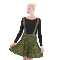 Linux Logo Camo Green Suspender Skater Skirt