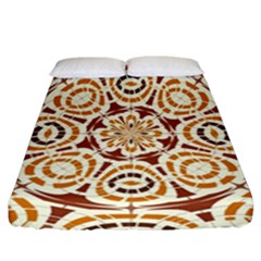 Brown And Tan Abstract Fitted Sheet (california King Size) by linceazul