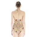 Brown And Tan Abstract Halter Swimsuit View2