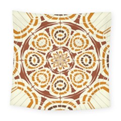 Brown And Tan Abstract Square Tapestry (large) by linceazul