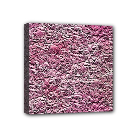 Leaves Pink Background Texture Mini Canvas 4  X 4  by Nexatart