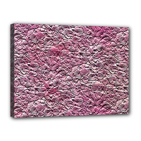 Leaves Pink Background Texture Canvas 16  X 12  by Nexatart