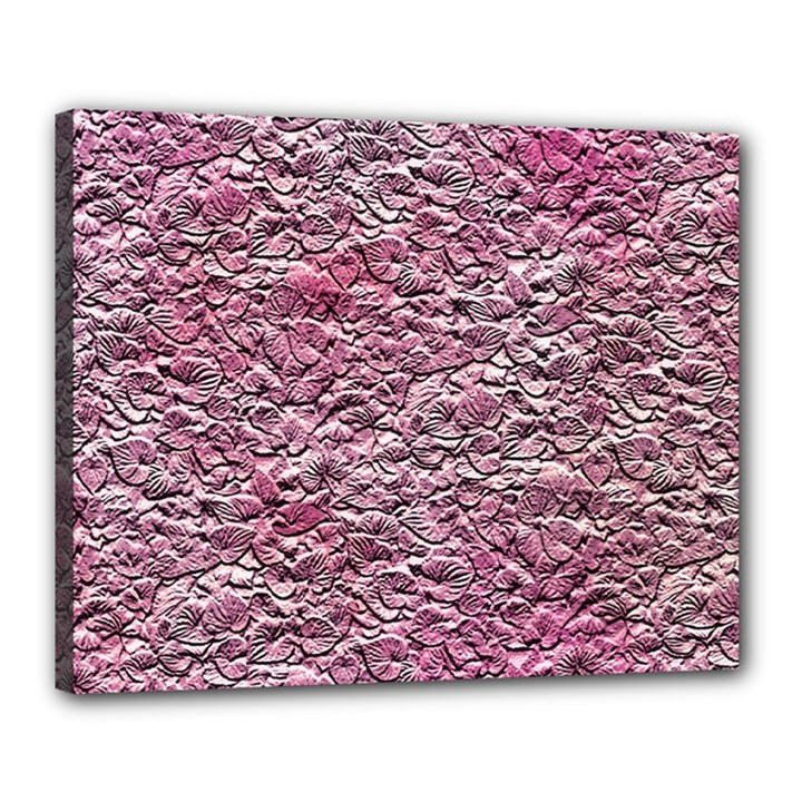 Leaves Pink Background Texture Canvas 20  x 16 