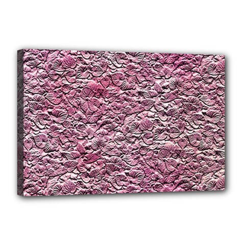 Leaves Pink Background Texture Canvas 18  X 12  by Nexatart