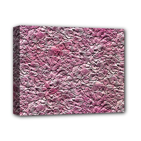 Leaves Pink Background Texture Deluxe Canvas 14  X 11  by Nexatart