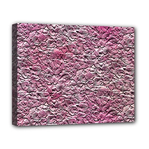 Leaves Pink Background Texture Deluxe Canvas 20  X 16   by Nexatart