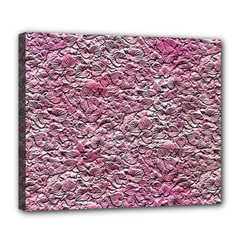 Leaves Pink Background Texture Deluxe Canvas 24  X 20   by Nexatart