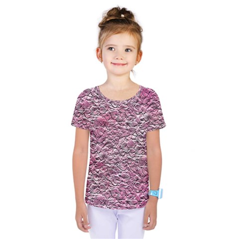 Leaves Pink Background Texture Kids  One Piece Tee by Nexatart