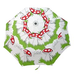 Mushroom Luck Fly Agaric Lucky Guy Folding Umbrellas by Nexatart