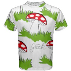 Mushroom Luck Fly Agaric Lucky Guy Men s Cotton Tee by Nexatart