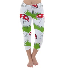 Mushroom Luck Fly Agaric Lucky Guy Capri Winter Leggings  by Nexatart