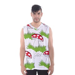 Mushroom Luck Fly Agaric Lucky Guy Men s Basketball Tank Top by Nexatart