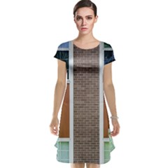 Pattern Symmetry Line Windows Cap Sleeve Nightdress by Nexatart