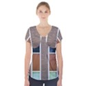 Pattern Symmetry Line Windows Short Sleeve Front Detail Top View1