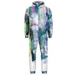 Background Color Circle Pattern Hooded Jumpsuit (men)  by Nexatart