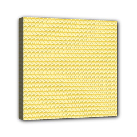 Pattern Yellow Heart Heart Pattern Mini Canvas 6  x 6 