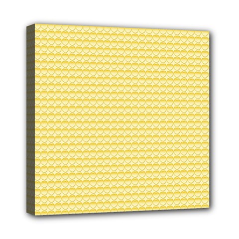 Pattern Yellow Heart Heart Pattern Mini Canvas 8  x 8 