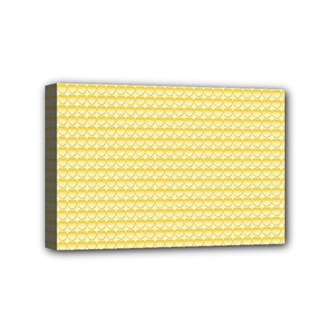 Pattern Yellow Heart Heart Pattern Mini Canvas 6  x 4 