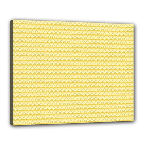 Pattern Yellow Heart Heart Pattern Canvas 20  x 16 