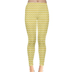 Pattern Yellow Heart Heart Pattern Leggings 