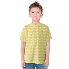 Pattern Yellow Heart Heart Pattern Kids  Cotton Tee