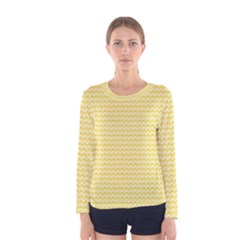 Pattern Yellow Heart Heart Pattern Women s Long Sleeve Tee