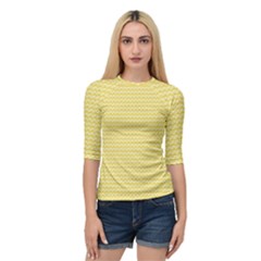 Pattern Yellow Heart Heart Pattern Quarter Sleeve Tee