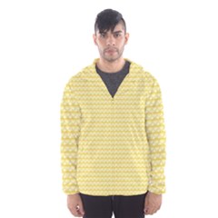 Pattern Yellow Heart Heart Pattern Hooded Wind Breaker (Men)