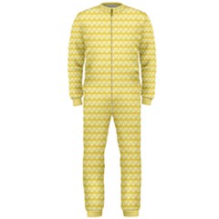 Pattern Yellow Heart Heart Pattern OnePiece Jumpsuit (Men) 