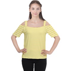 Pattern Yellow Heart Heart Pattern Women s Cutout Shoulder Tee