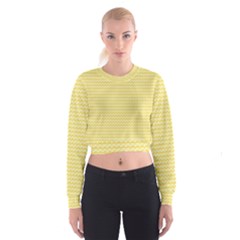 Pattern Yellow Heart Heart Pattern Cropped Sweatshirt