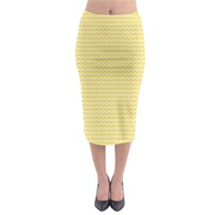 Pattern Yellow Heart Heart Pattern Midi Pencil Skirt