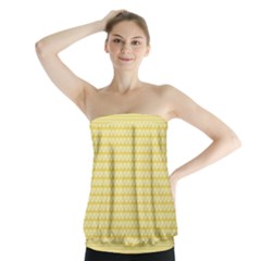 Pattern Yellow Heart Heart Pattern Strapless Top