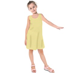 Pattern Yellow Heart Heart Pattern Kids  Sleeveless Dress