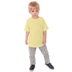 Pattern Yellow Heart Heart Pattern Kids  Raglan Tee