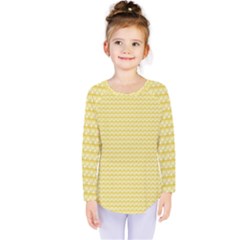 Pattern Yellow Heart Heart Pattern Kids  Long Sleeve Tee