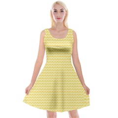 Pattern Yellow Heart Heart Pattern Reversible Velvet Sleeveless Dress