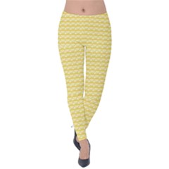 Pattern Yellow Heart Heart Pattern Velvet Leggings