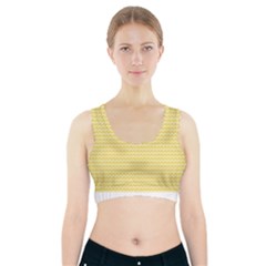 Pattern Yellow Heart Heart Pattern Sports Bra With Pocket