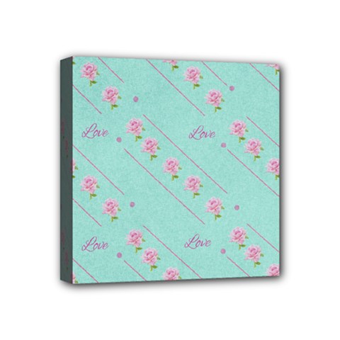 Flower Pink Love Background Texture Mini Canvas 4  X 4  by Nexatart