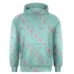 Flower Pink Love Background Texture Men s Pullover Hoodie by Nexatart