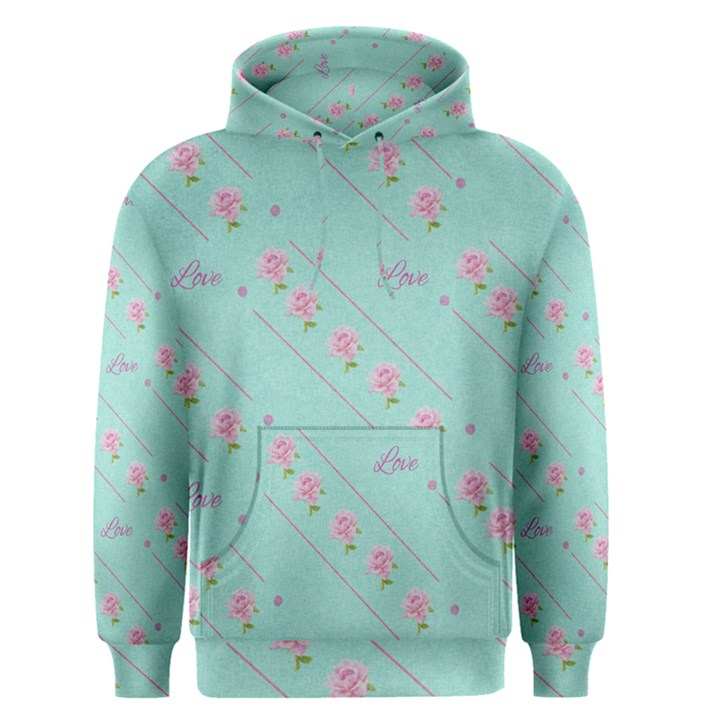 Flower Pink Love Background Texture Men s Pullover Hoodie