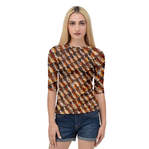 Dirty Pattern Roof Texture Quarter Sleeve Tee by Nexatart