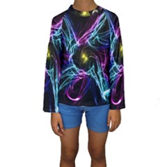 Abstract Art Color Design Lines Kids  Long Sleeve Swimwear by Nexatart