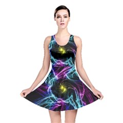 Abstract Art Color Design Lines Reversible Skater Dress by Nexatart